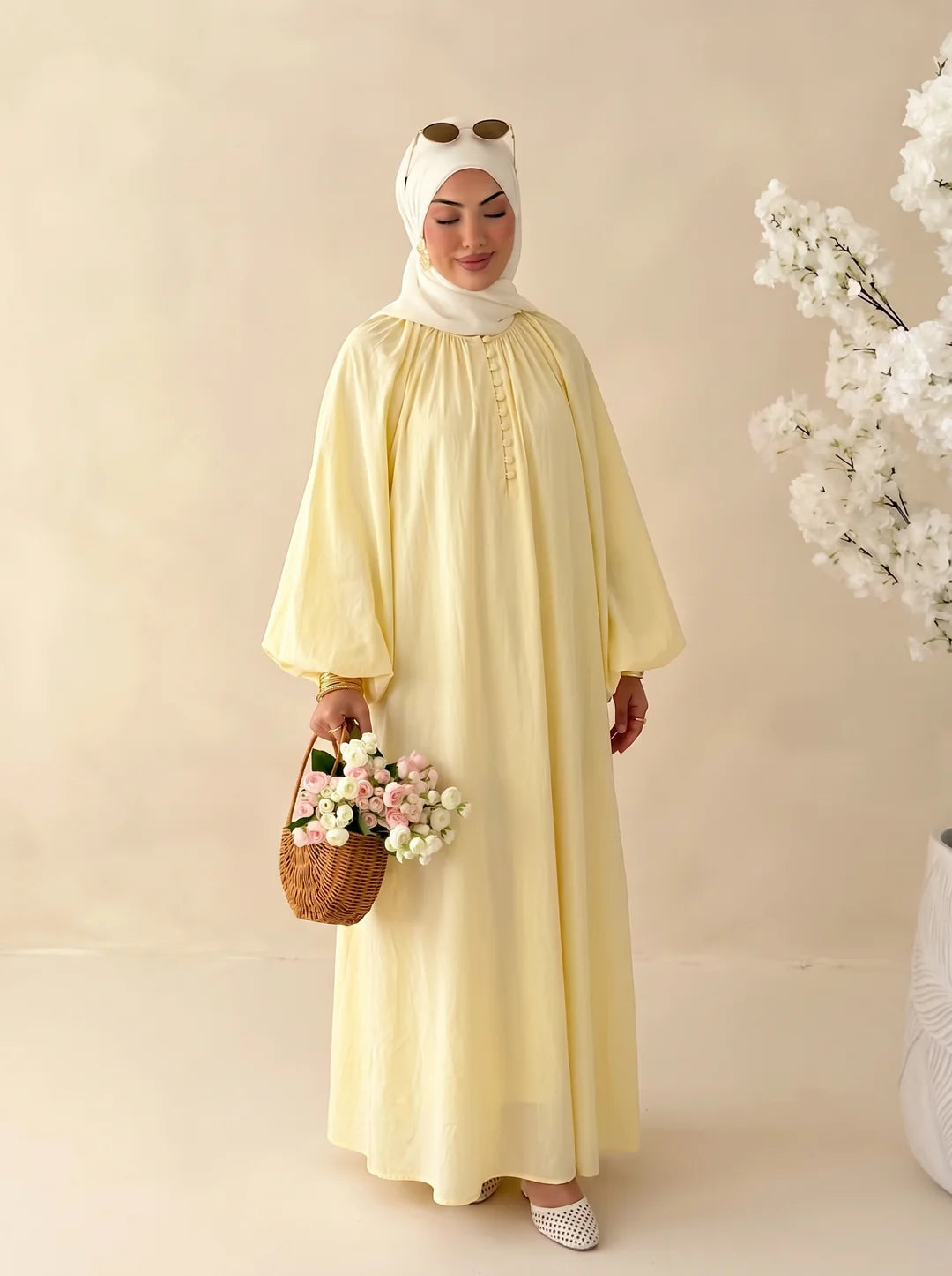 Robe manches bouffantes